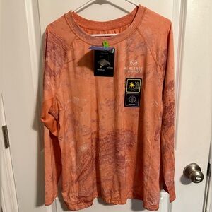 Realtree Peach colored Long Sleeve Tee for Outdoor Comfort